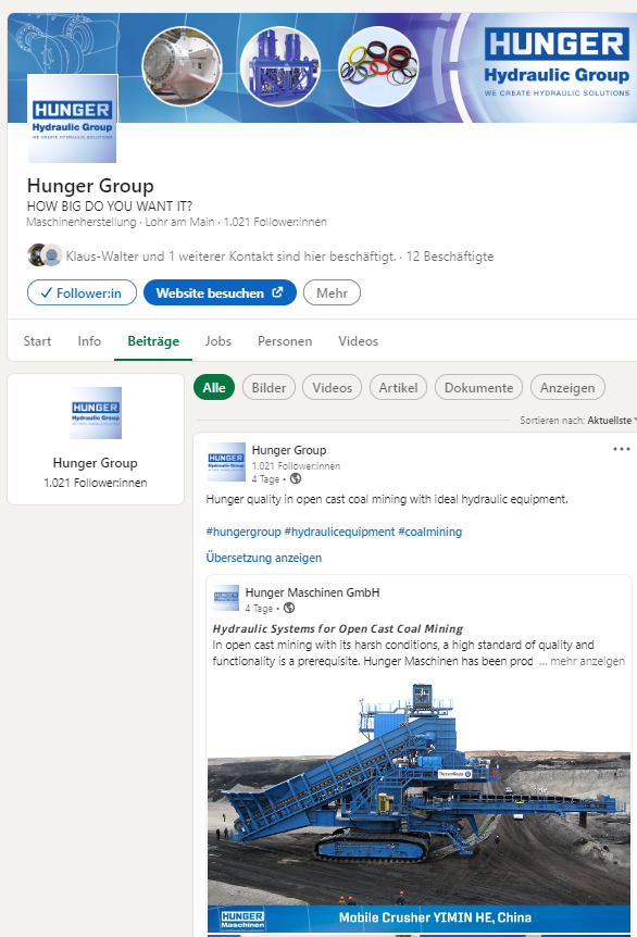 LinkedIN Hunger Gruppe
