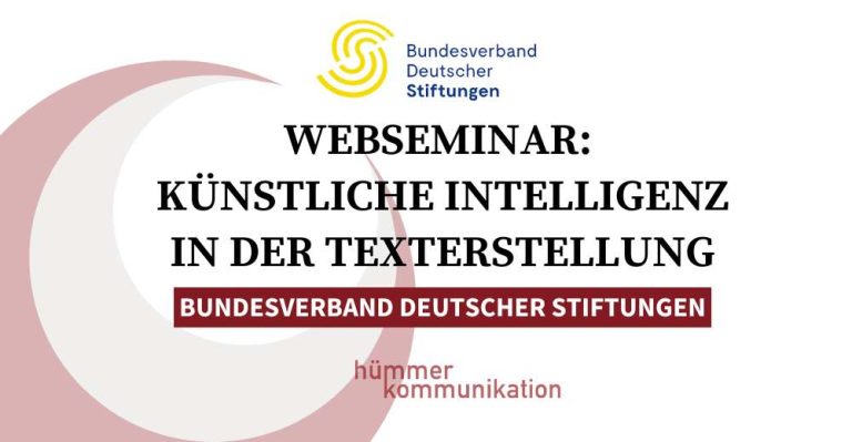 Bundesverband Deutscher Stiftungen: Webseminar KI in der Texterstellung