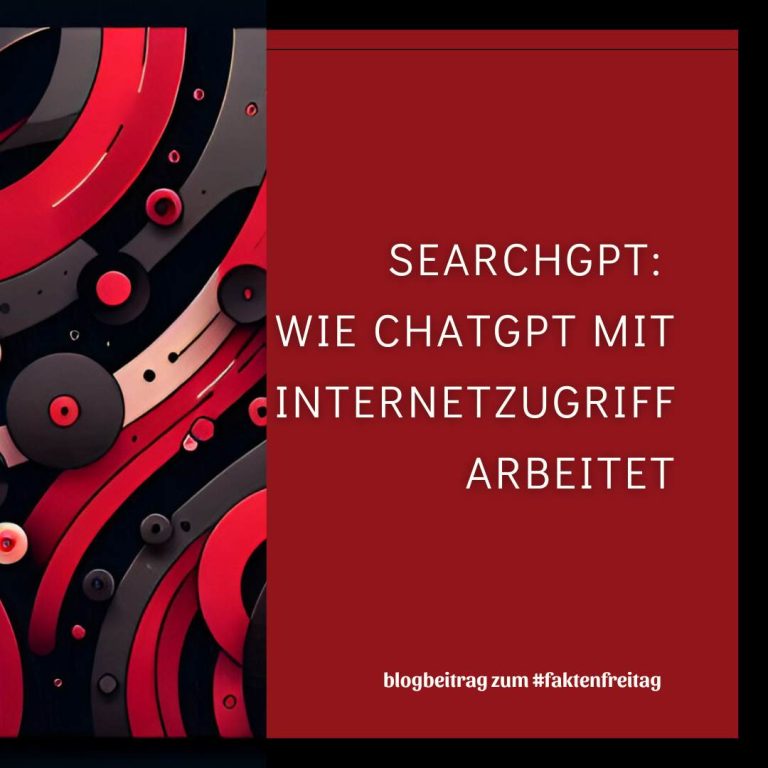 SearchGPT: Wie ChatGPT mit Internetzugriff arbeitet, Grafik mit Kreisen und rot und schwarz Tönen
