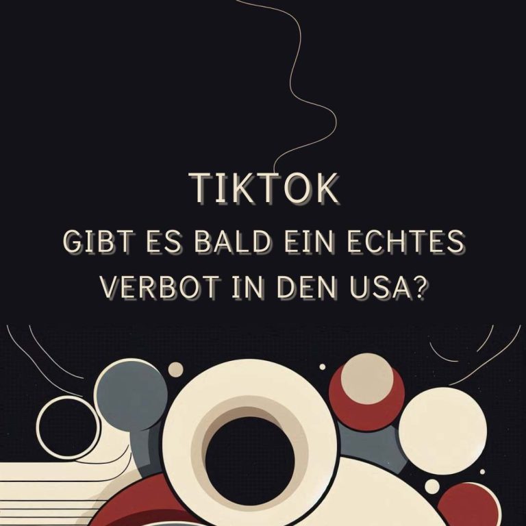 TIKTOK - Gibt es bald ein echtes Verbot in den USA? Schwarzer Hintergrund, Kreise als Deko